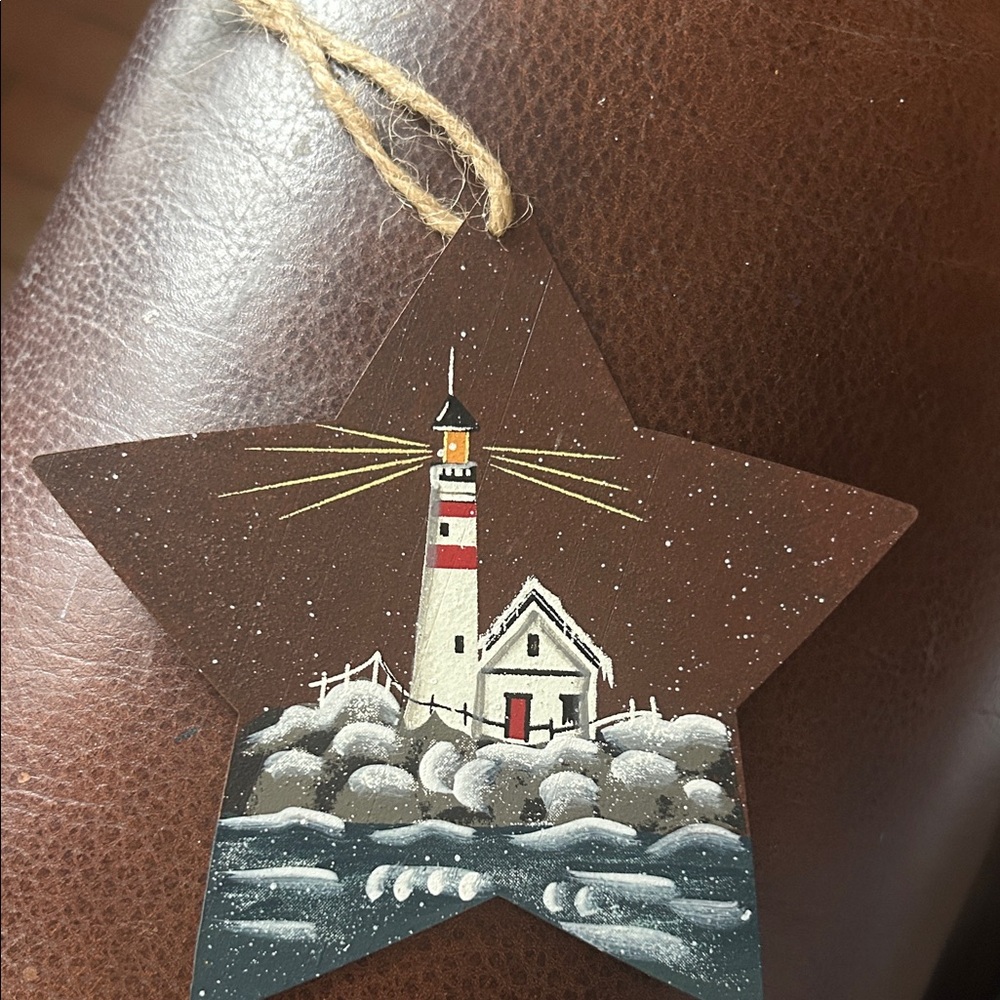 Lighthouse Star Ornament with Nautical Design